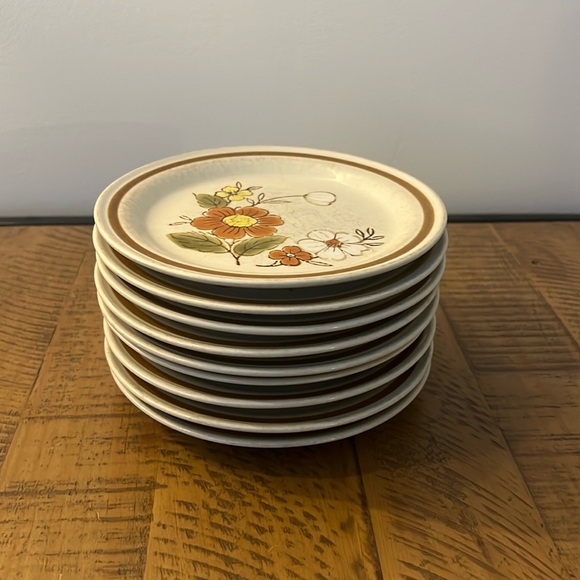 9 Vintage Mountain Wood Collection Side Plates - Stoneware - Picture 6 of 7